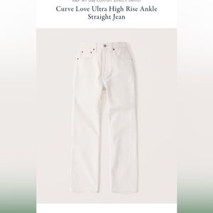 Abercrombie White Curve Love Ankle Straight Ultra High Rise